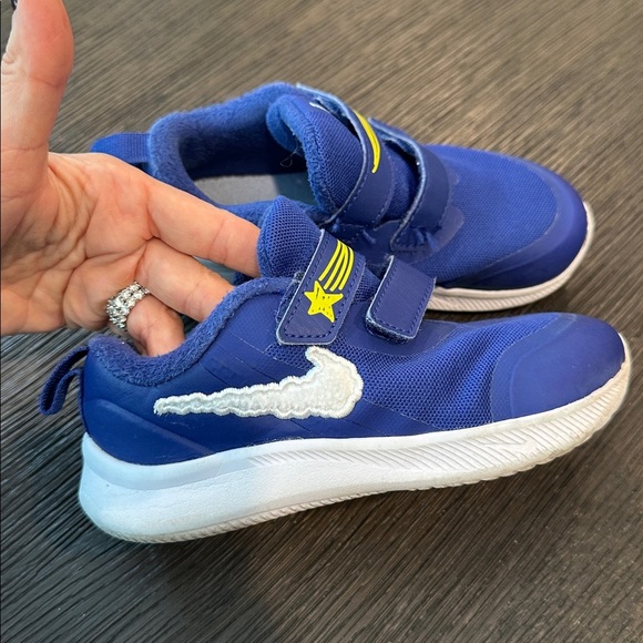 Nike Kids Royal Blue Sneakers with Yellow Accents - Picture 3 of 5